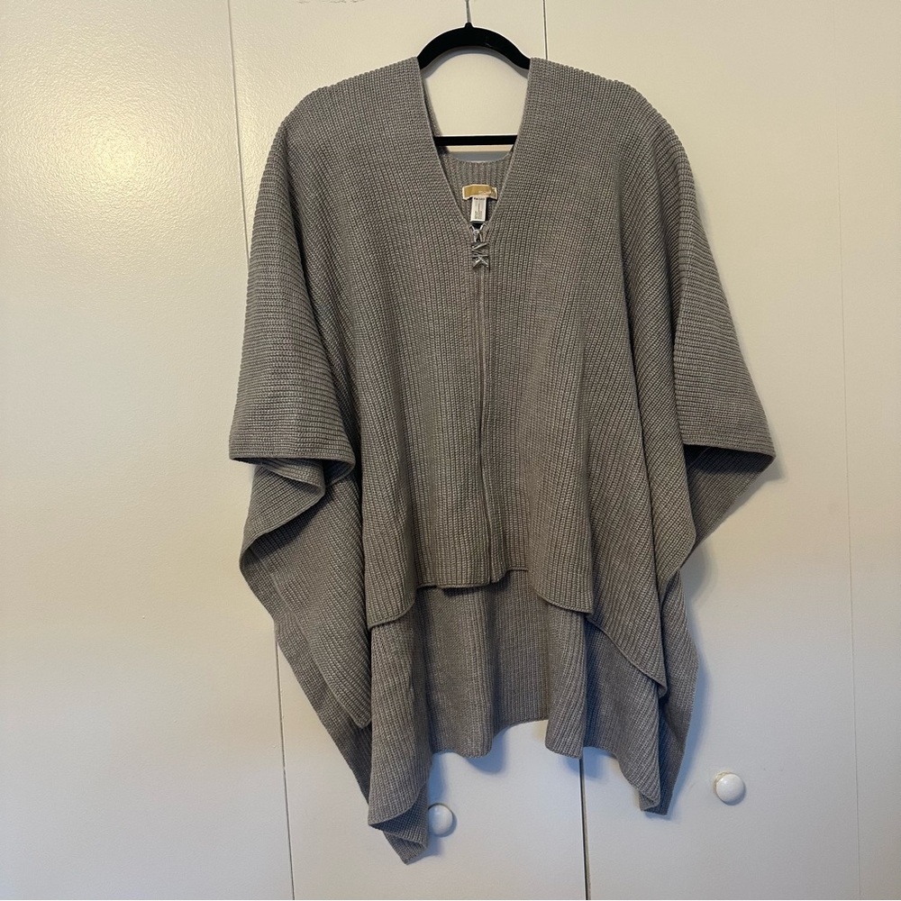 Michael Kors Knit Poncho Cardigan | Gray | New Without Tags